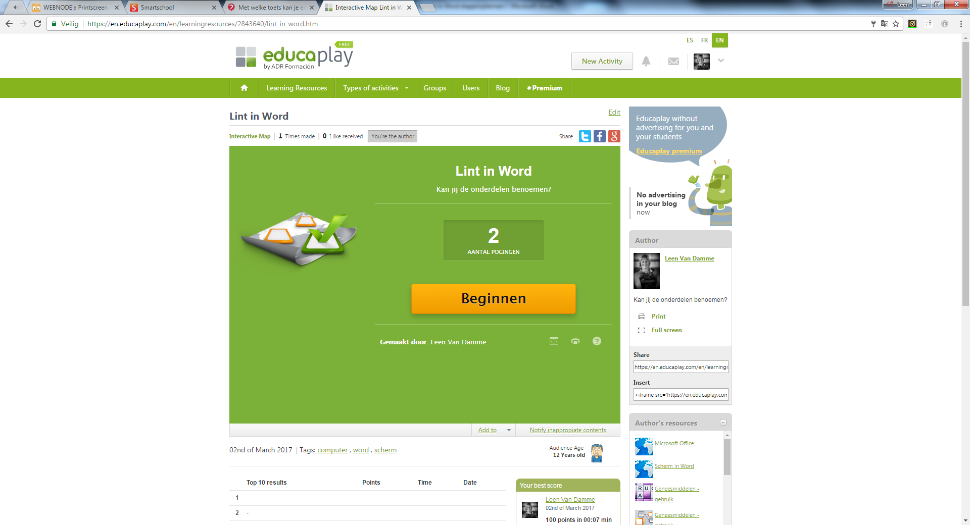 PrintScreen Werken in Word